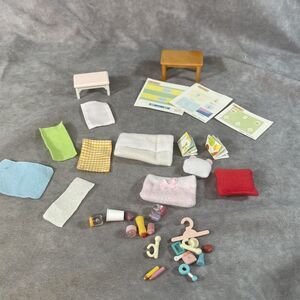 Calico Critters  Accessories Lot Stickers Blankets Pillows Books And More!